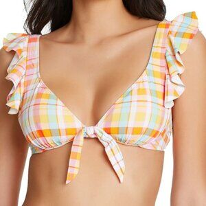 *NEW Bleu Rod Beattie Hip to Be Square Ruffled Bikini Top Size 8